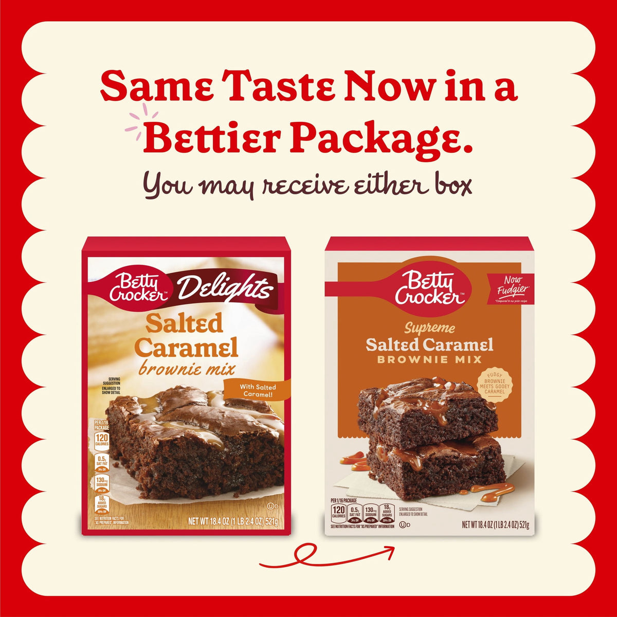 Betty Crocker Supreme Salted Caramel Brownie Mix, 18.4 oz