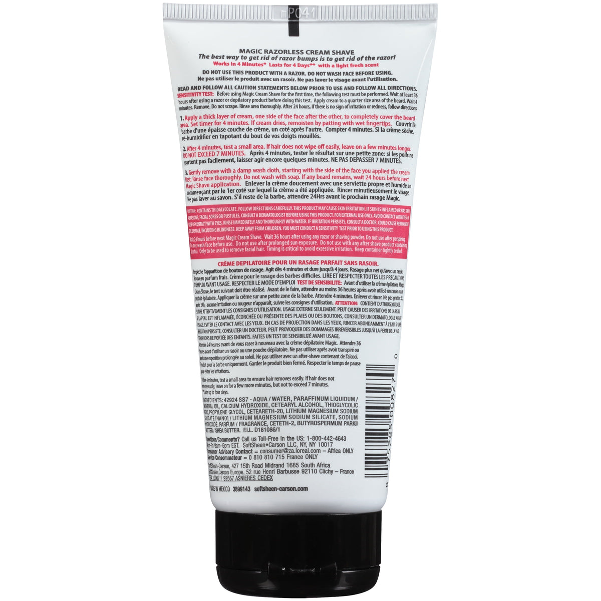 Softsheen-Carson Magic Shave Hair Removal Cream for Men and Women, Extra Strength Depilatory Cream, 6 oz