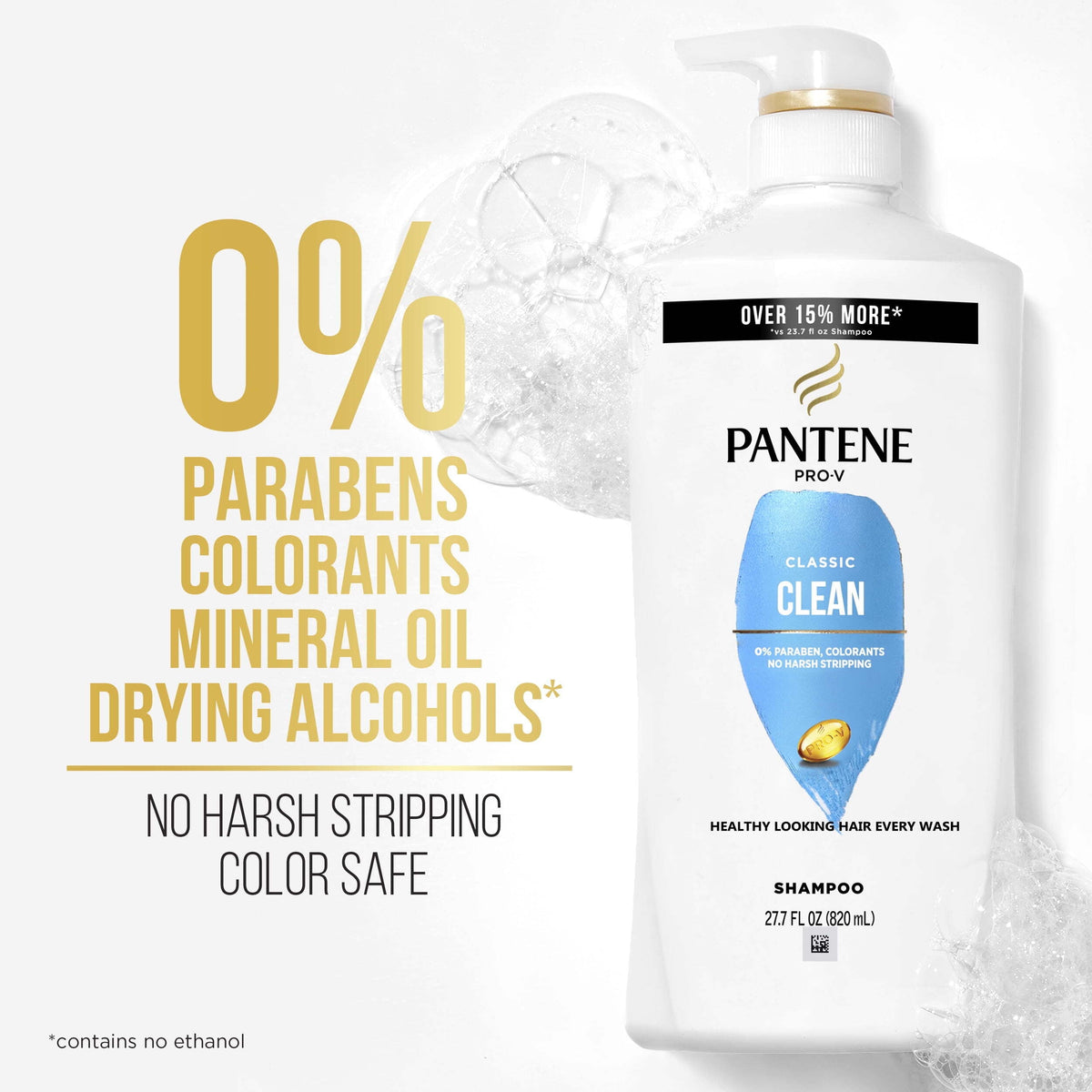Pantene Pro-V Shampoo, Classic Clean, All Hair Types, 27.7 fl oz
