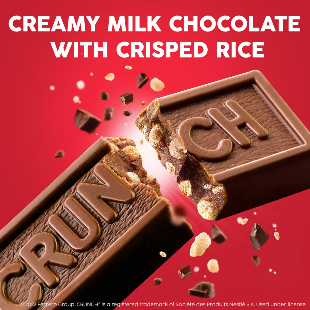 CRUNCH, Milk Chocolate and Crisped Rice, Fun Size Candy Bars, 10 oz