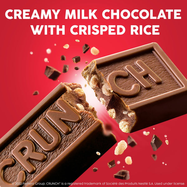 CRUNCH, Milk Chocolate and Crisped Rice, Fun Size Candy Bars, 10 oz