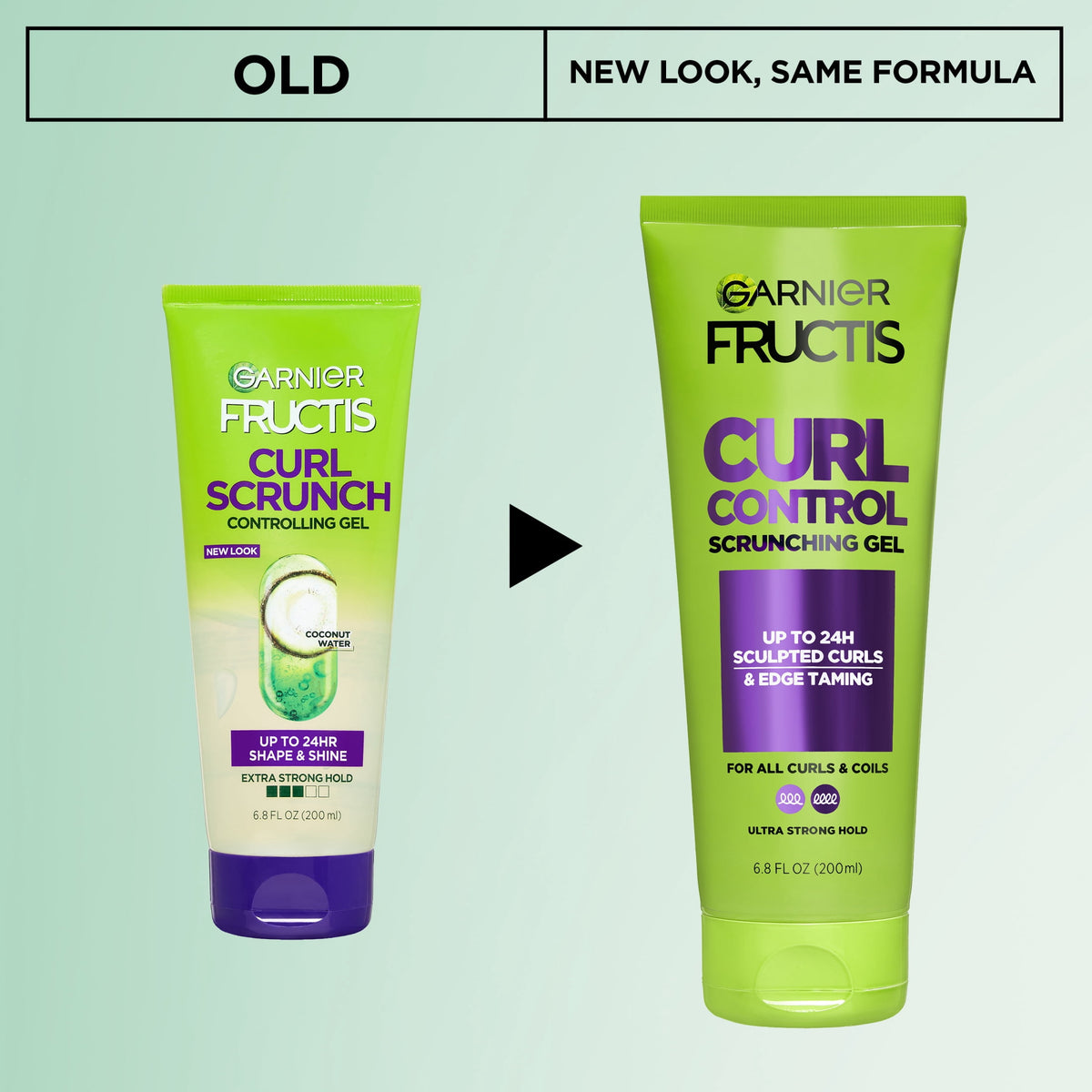 Garnier Fructis Style Curl Scrunch Controlling Hair Gel for Curly Hair, 6.8 fl. oz.
