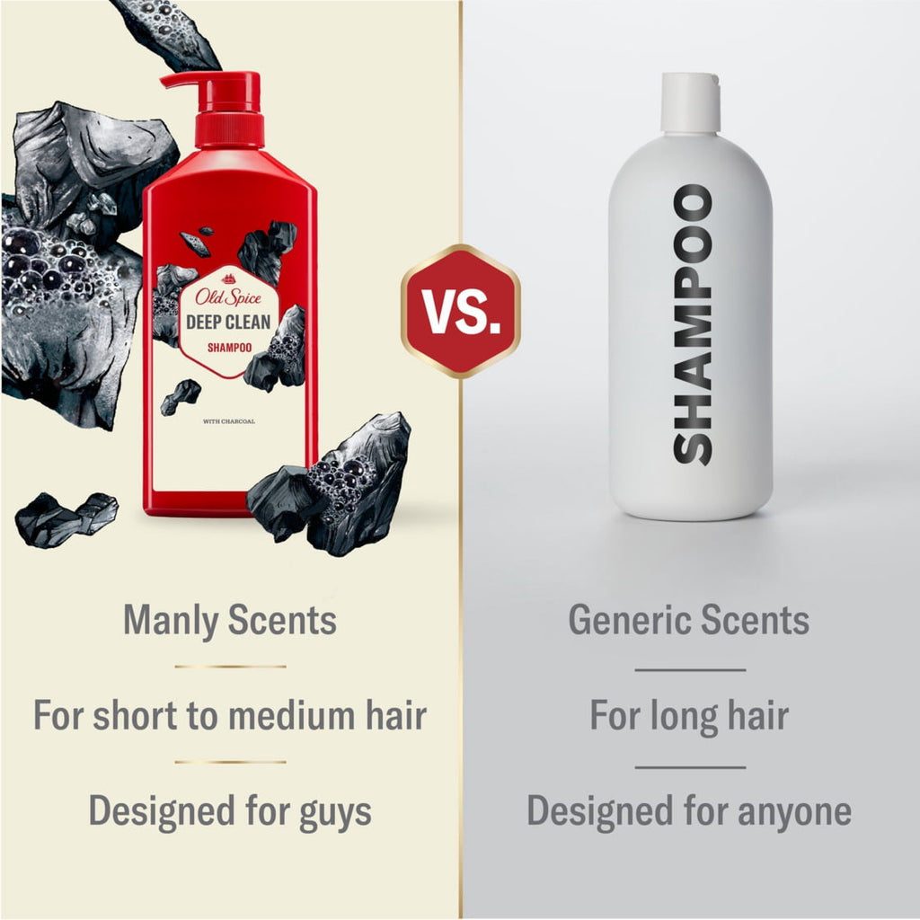 Old Spice Volcano Charcoal Shampoo for Men, All Hair Types, 21.9 fl oz