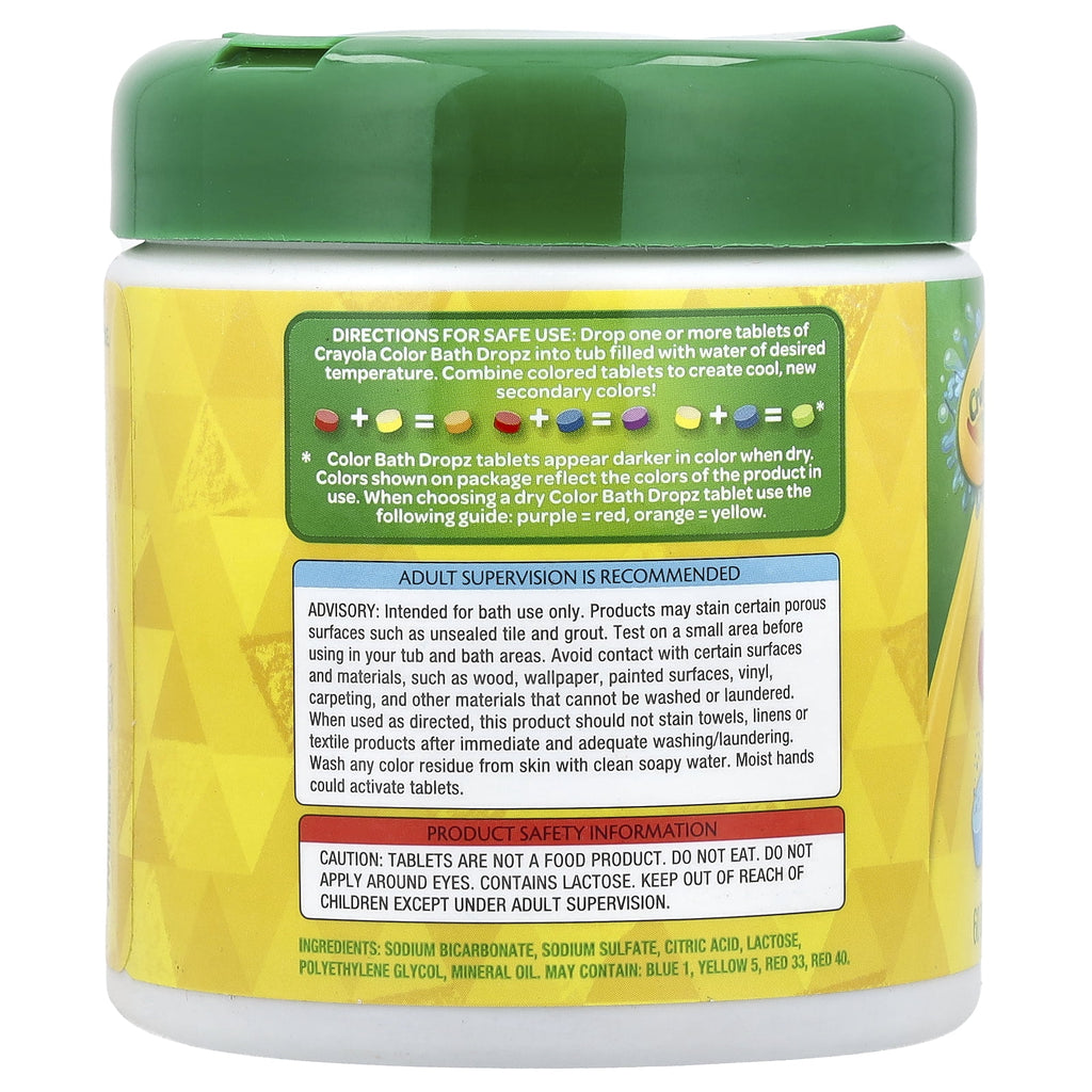 Crayola Bath Dropz Color, 60 Tablets, 3.59 OZ