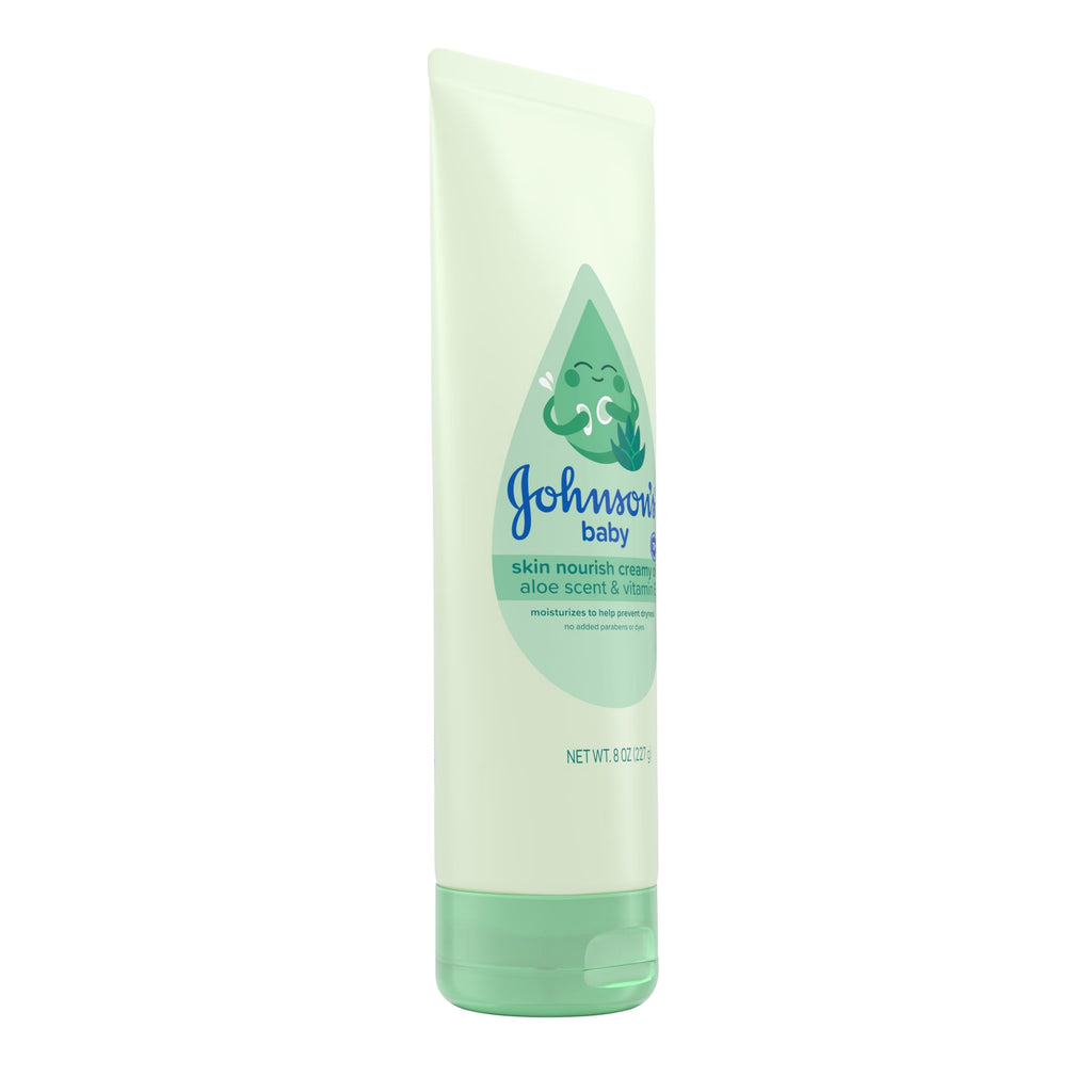 Johnson's Baby Skin Nourish Creamy Oil With Aloe Scent & Vitamin E, 8 oz