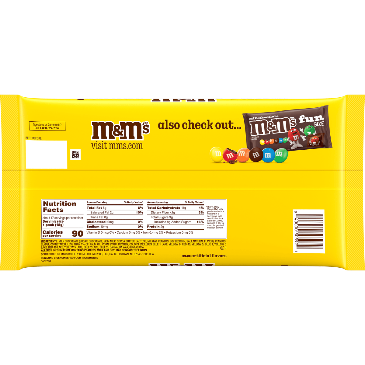 M&M's Fun Size Peanut Milk Chocolate Candy - 10.57 oz Bag