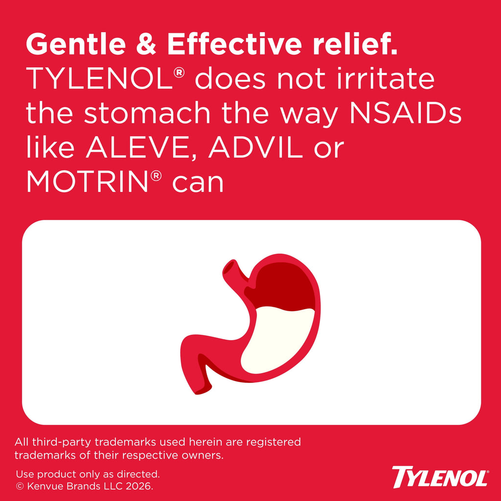 Tylenol Extra Strength Pain Relief Acetaminophen Caplets 500mg, 50 Count