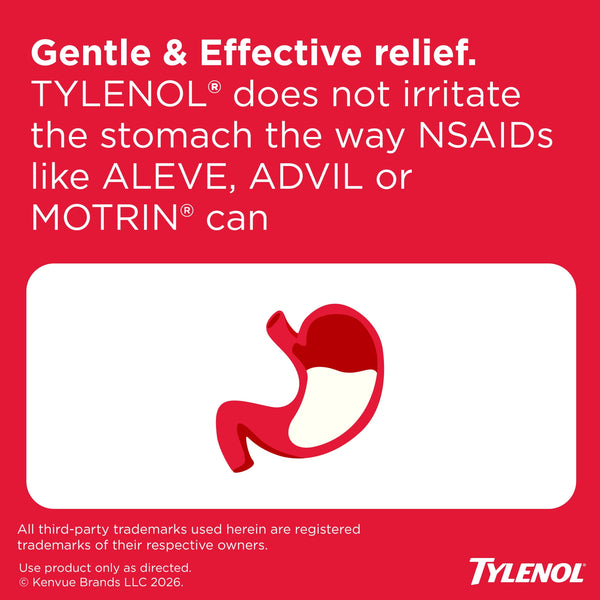 Tylenol Extra Strength Pain Relief Acetaminophen Caplets 500mg, 50 Count