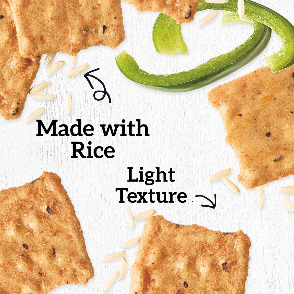 GOOD THINS Garden Veggie Rice Snacks Gluten Free Crackers, Snack Crackers, 3.5 oz