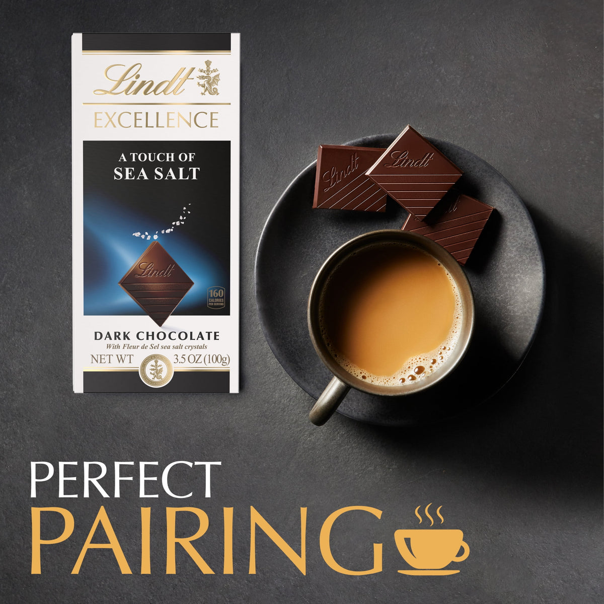 Lindt Excellence Dark Chocolate, Sea Salt, Candy Bar, 3.5 oz, Bar