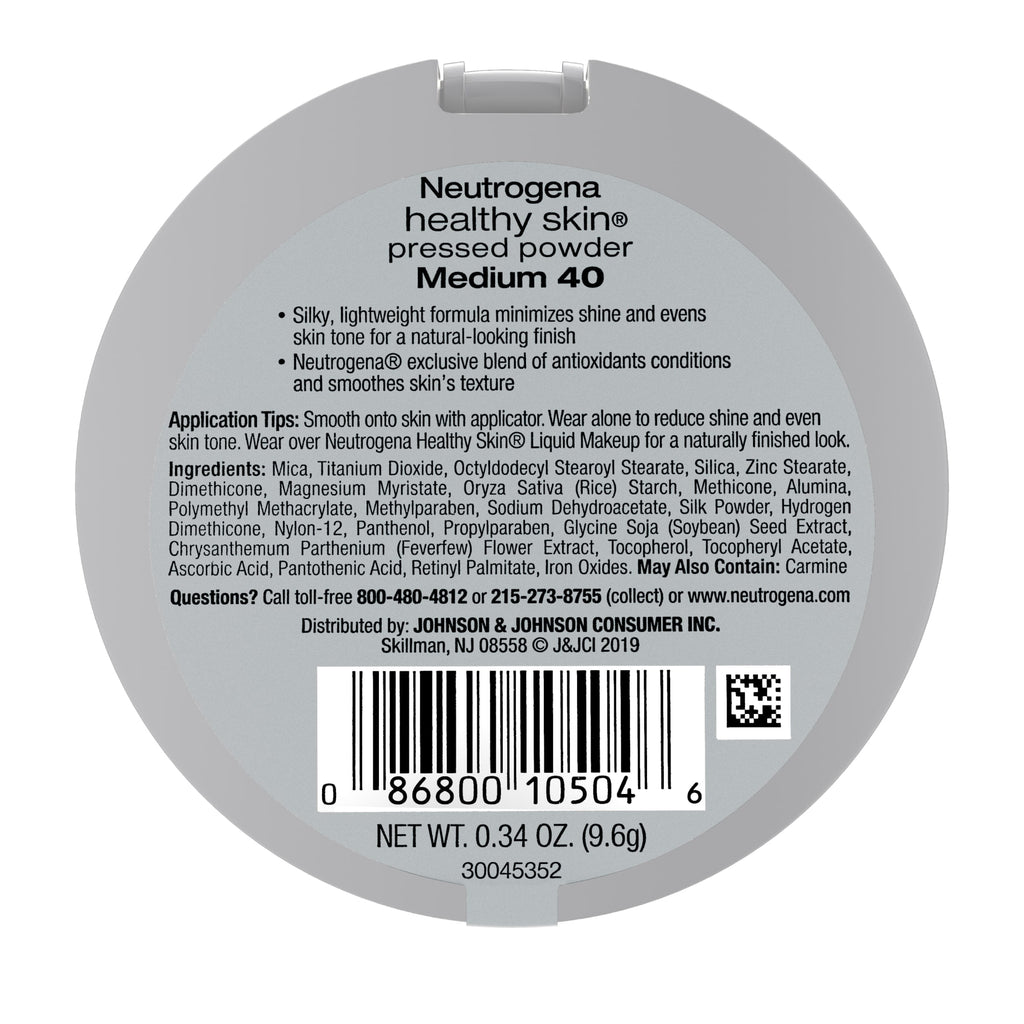 Neutrogena Healthy Skin Pressed Powder, Medium 40,.34 oz