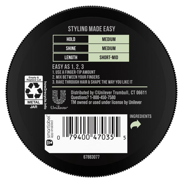 AXE Natural Look Texturizing Hair Pomade Styling Cream for Men Medium Hold, 2.64 oz