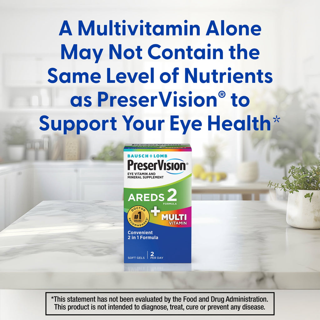PreserVision AREDS 2 Eye Vitamins and Multi Vitamins with Lutein and Zeaxanthin Softgels, 120 Count
