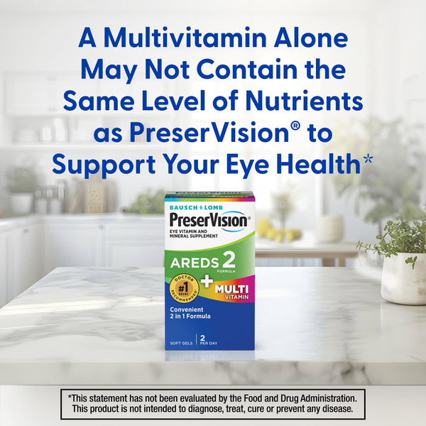 PreserVision AREDS 2 Eye Vitamins and Multi Vitamins with Lutein and Zeaxanthin Softgels, 120 Count