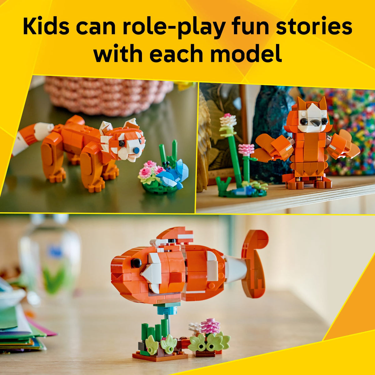 LEGO Creator 3 in 1 Cute Animals Red Panda Building Toy Set 31394, Ages 8+