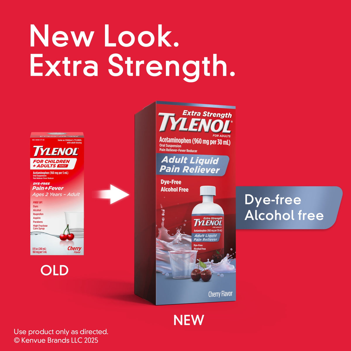 Tylenol Adult Liquid Pain Reliever & Fever Reducer, Cherry, 8 fl. oz