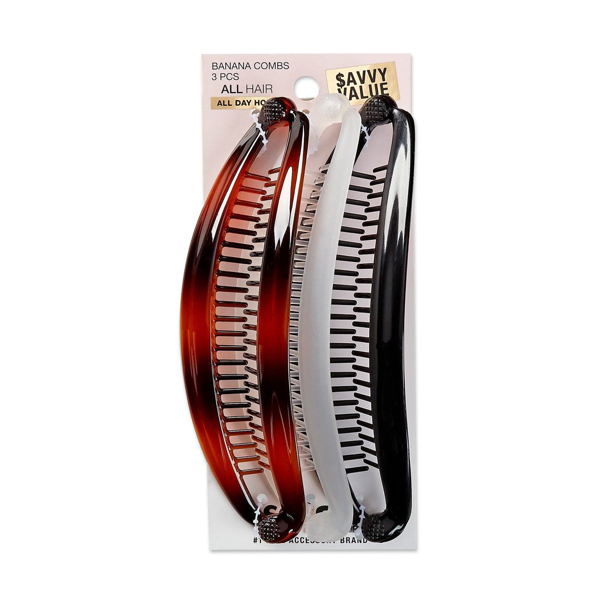 Scunci Large Banana Hair Clip, Multicolor, 3 Count