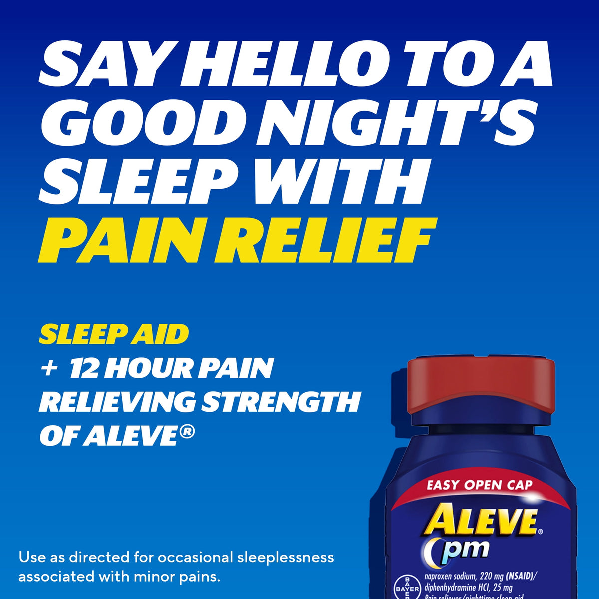 Aleve PM Pain Reliever & Nighttime Sleep Aid Caplets, 50 Count