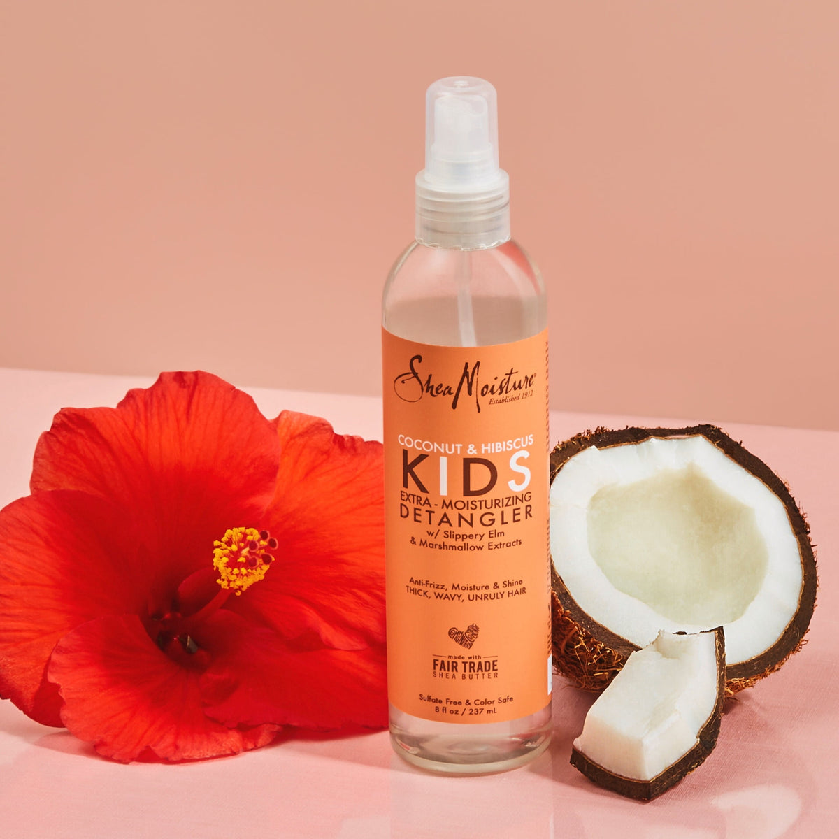 SheaMoisture Kids Extra Moisturizing Detangler For Curly Hair Coconut & Hibiscus Shea Butter Hair Care Product ,8 fl oz
