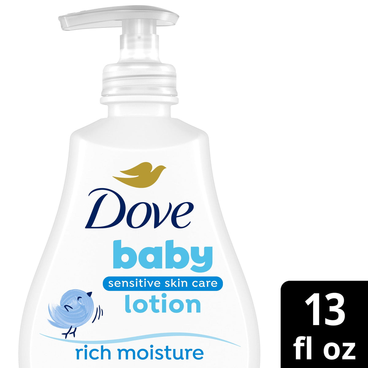 Dove Sensitive Skin Care Body Lotion For Delicate Baby Skin Rich Moisture With 24-Hour Moisturizer, 13 fl oz 1 Count