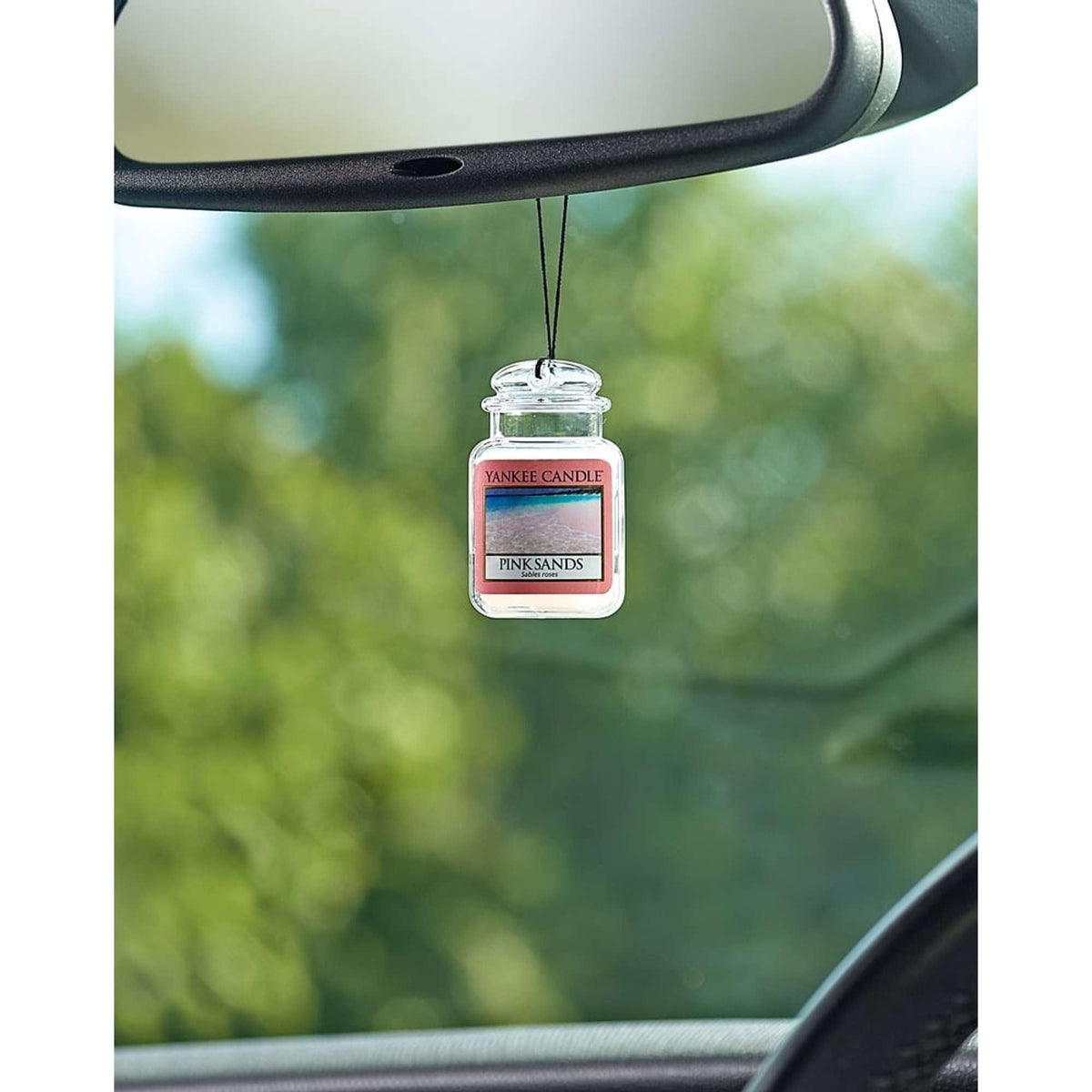 Yankee Candle Car Jar Ultimate Pink Sands Scent, Hanging Car Air Freshener, 1 Count