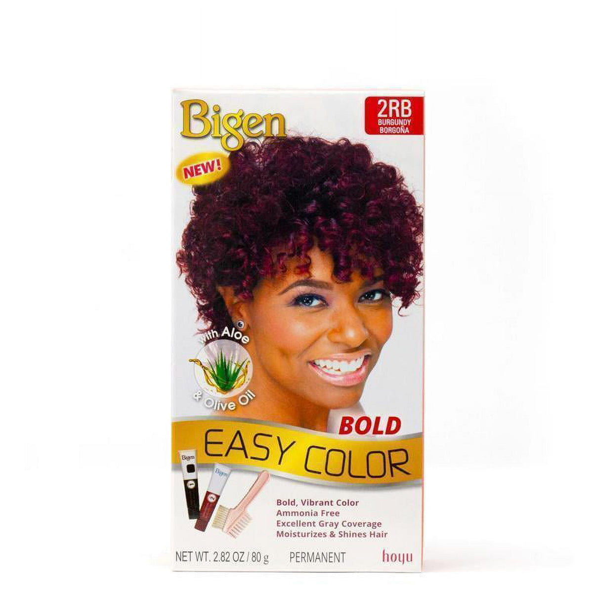 Bigen Easy Color Permanent Hair Dye with Aloe and Olive Oil, Natural Black, 2.82 oz., Unisex, Adult
