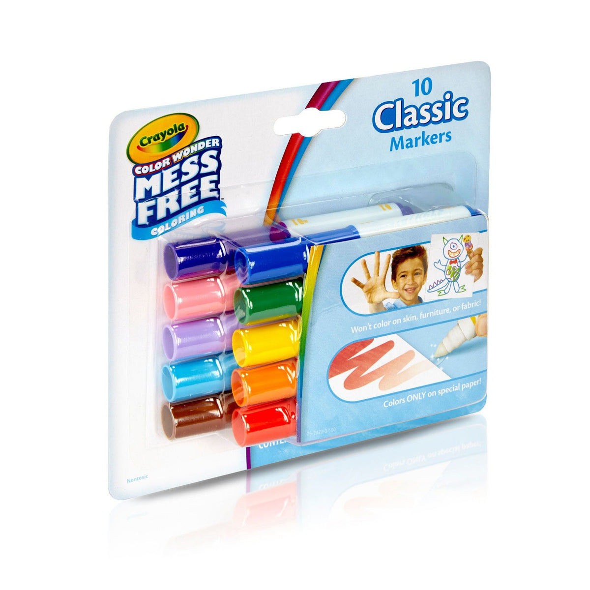 Crayola Color Wonder Mini Markers, 10 Ct, Classic Colors, Toddler Art Supplies, Travel Activity, Coloring Gift for Kids, 3+