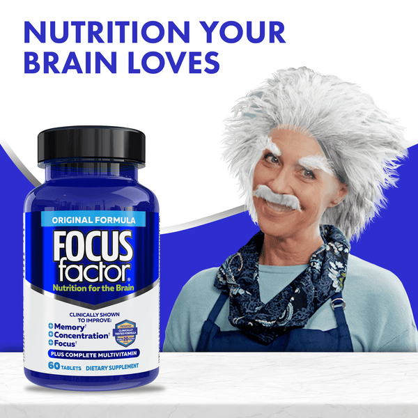 FOCUS FACTOR Original (60 Count) - Brain Health Supplement with Vitamins B6, B12, D, Bacopa Monnieri
