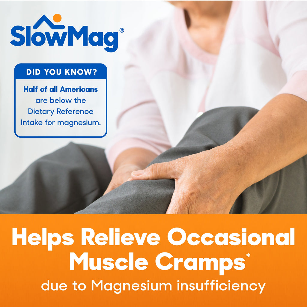 SlowMag Mg Muscle & Heart Health Tablets, Magnesium Chloride and Calcium, 120 Count