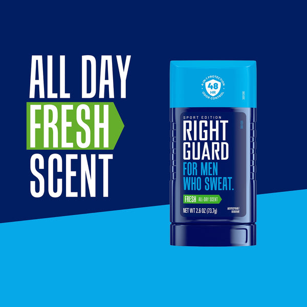 Right Guard Sport Invisible Solid Antiperspirant & Deodorant for Men, Fresh Scent, 2.6 oz. (2 Pack)