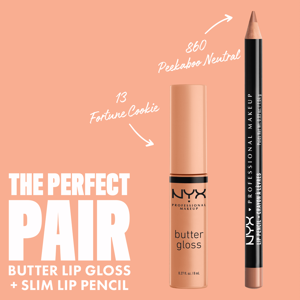 NYX Professional Makeup Slim Lip Pencil, Long-Lasting Creamy Lip Liner, Peekaboo Neutral, 0.035 oz