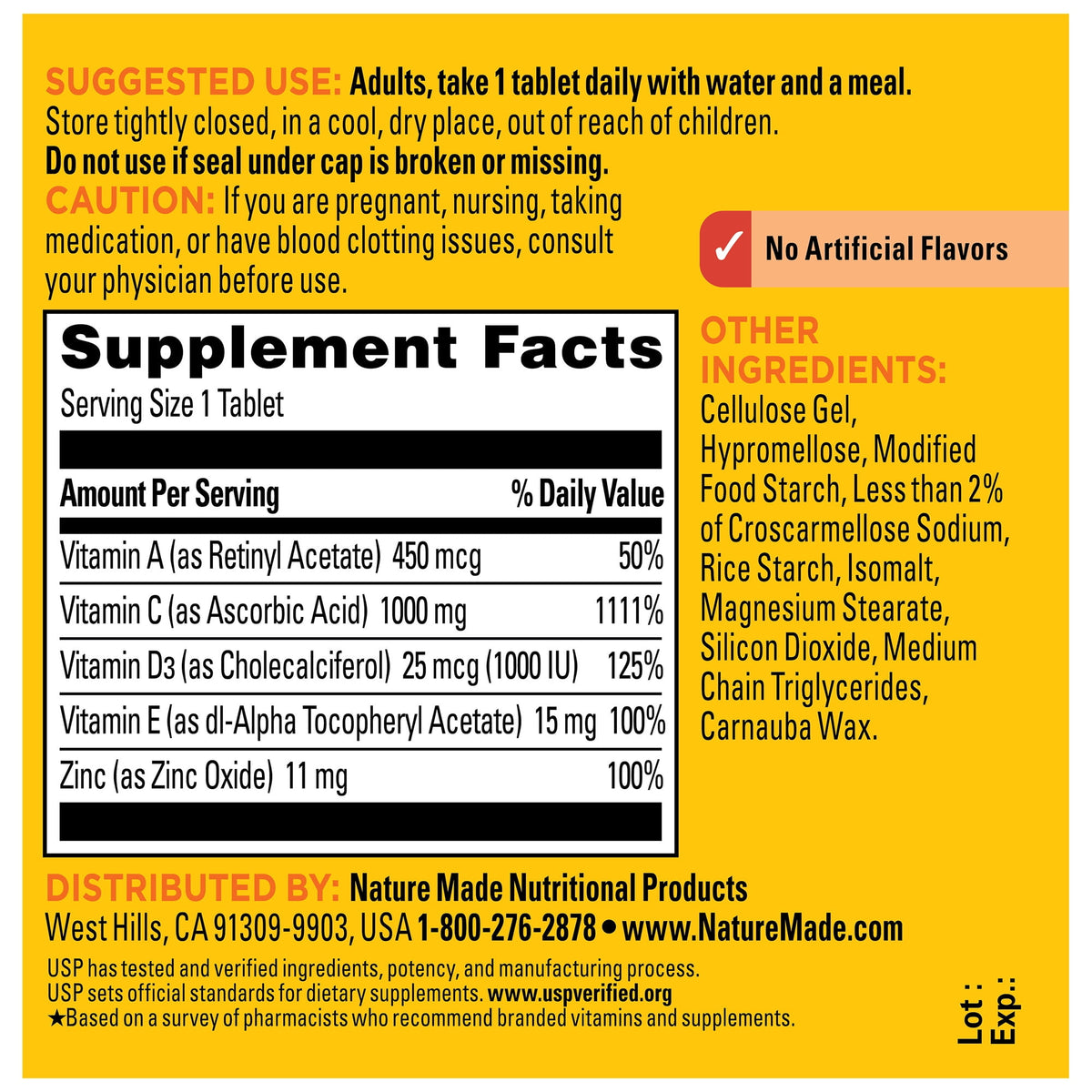 Nature Made Super C Tablets for Immune Support with Vitamin D3 and Zinc, 70 Count