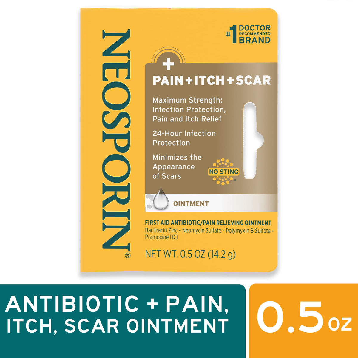 Neosporin + Pain, Itch, Scar First Aid Antibiotic Ointment, .5 oz