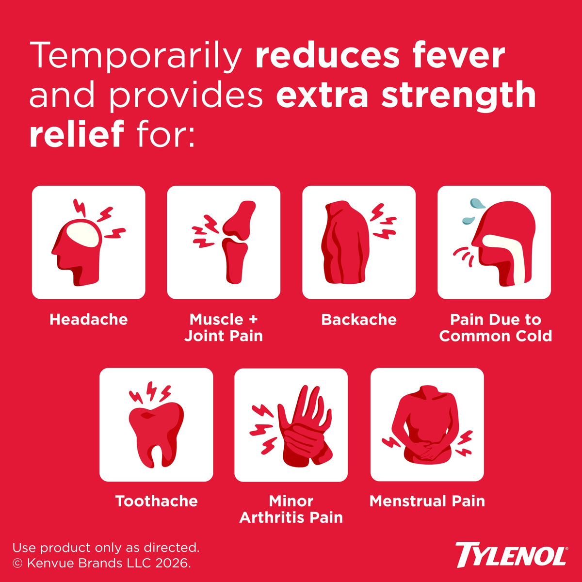 Tylenol Extra Strength Caplets, Fast, Strong Pain Relief, Acetaminophen 500 mg, 225 Count