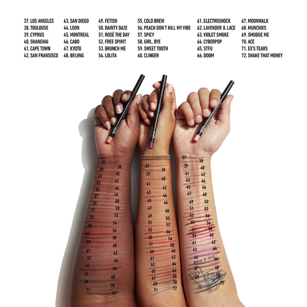 NYX Professional Makeup Suede Matte Lip Liner, velvet smooth matte finish, vegan formula Cannes