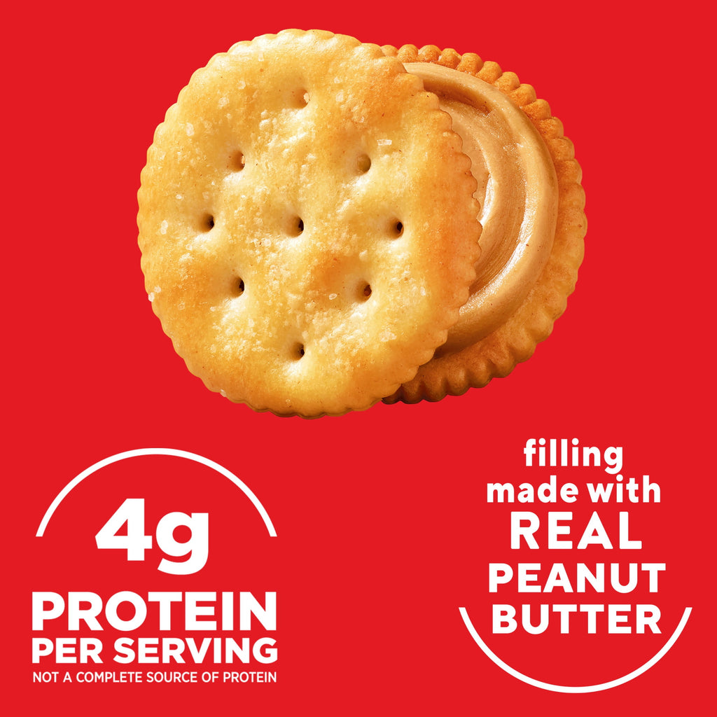 RITZ Peanut Butter Sandwich Crackers, Lunch Snacks, 1.38 oz Snack Pack