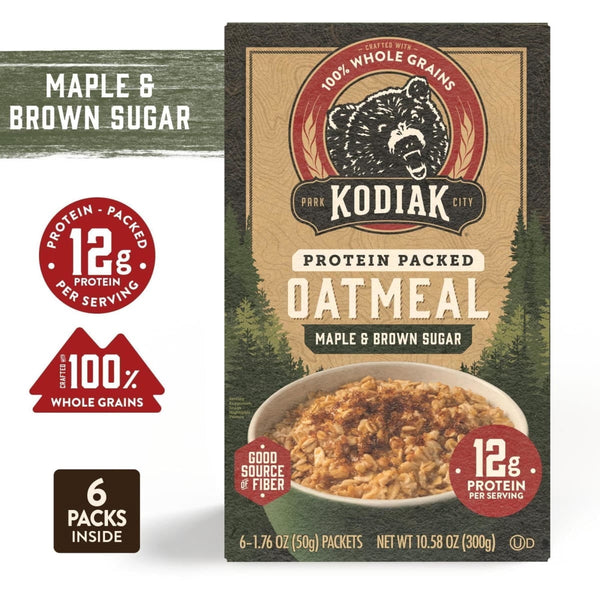 Kodiak Protein-Packed Maple Brown Sugar Instant Oatmeal Packets, 1.76 oz (6 Count)