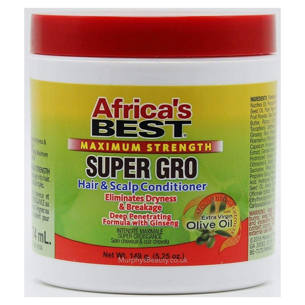 Africa’s Best Maximum Strength Super Gro Hair & Scalp Conditioner, 5.25 oz ., Moisturizing