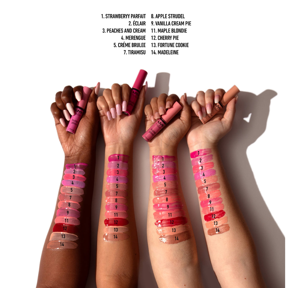 NYX Professional Makeup Butter Gloss, Non-sticky Lip Gloss, Strawberry Cheesecake 0.27 Oz