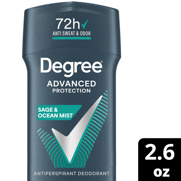 Degree Men Antiperspirant Deodorant 72-Hour Sweat And Odor Protection Sage & Ocean Mist Antiperspirant For Men With Body Heat Activated Technology