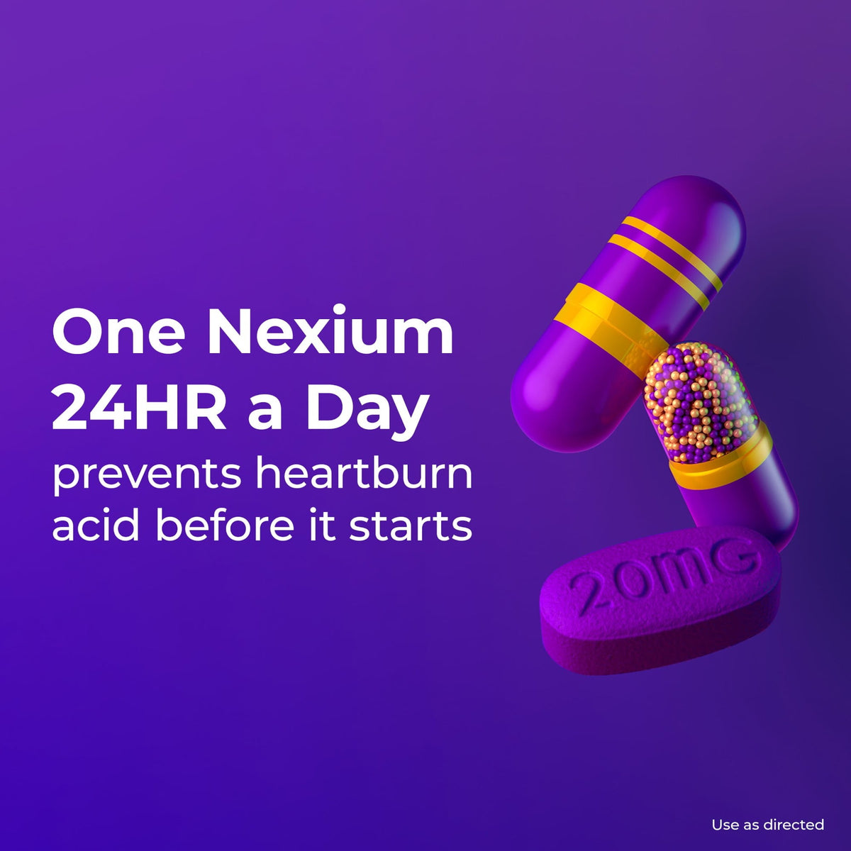 Nexium 24HR Acid Reducer Heartburn Relief Capsules for All-Day and All-Night Protection From Frequent Heartburn With Esomeprazole Magnesium, 42 Count
