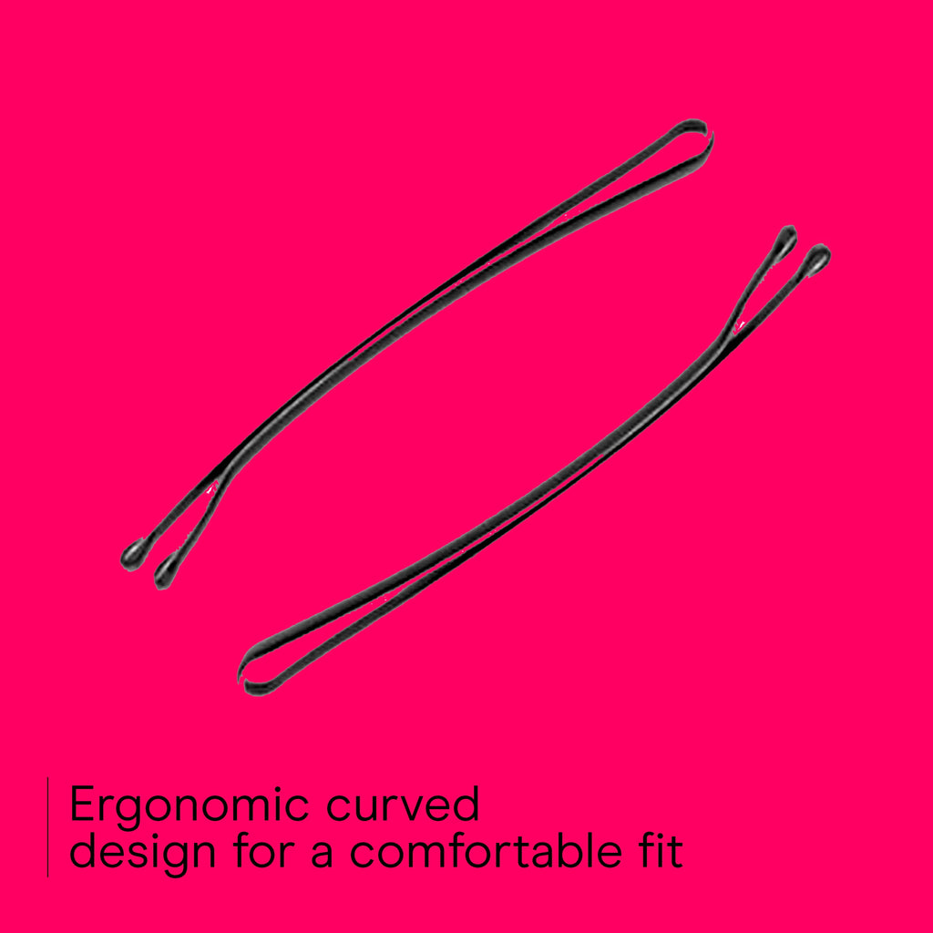 Conair Styling Essentials Curved Bobby Pins, Smooth Black, 60 Count