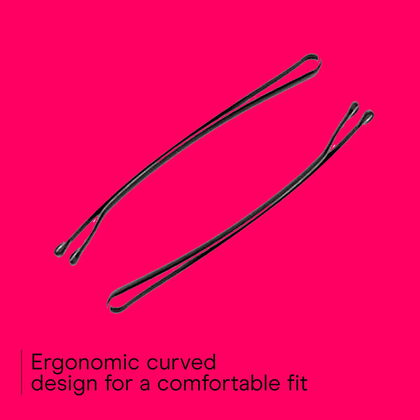 Conair Styling Essentials Curved Bobby Pins, Smooth Black, 60 Count
