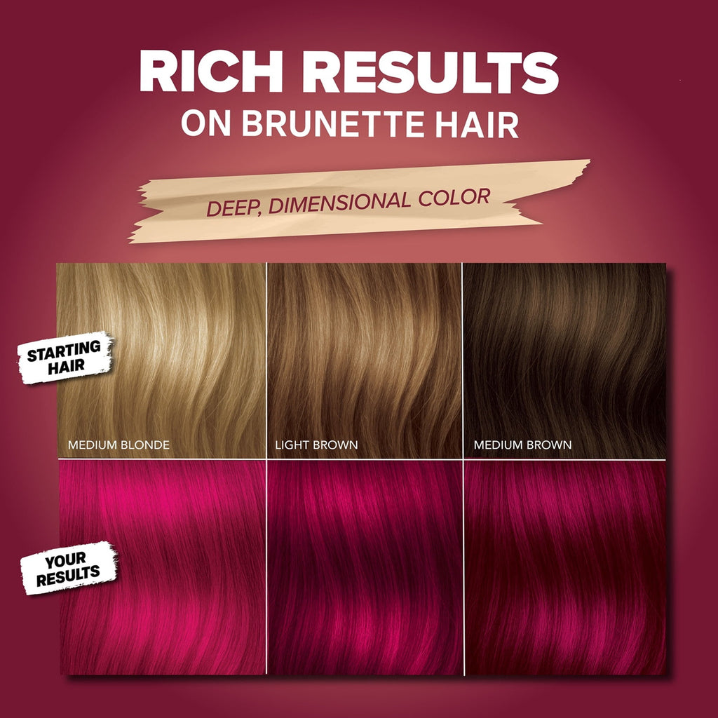 Splat Red Hair Dye Complete Kit, Midnight Ruby Semi-Permanent Color, No Bleach