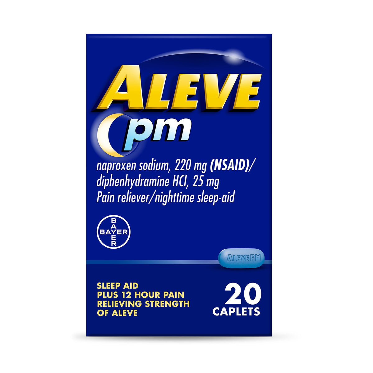 Aleve PM Pain Reliever & Nighttime Sleep Aid Caplets, 20 Count