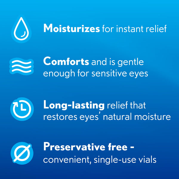 Soothe Lubricant Preservative Free Eye Drops for Dry Eye Irritation Relief, 0.02 fl oz, 30 Pack