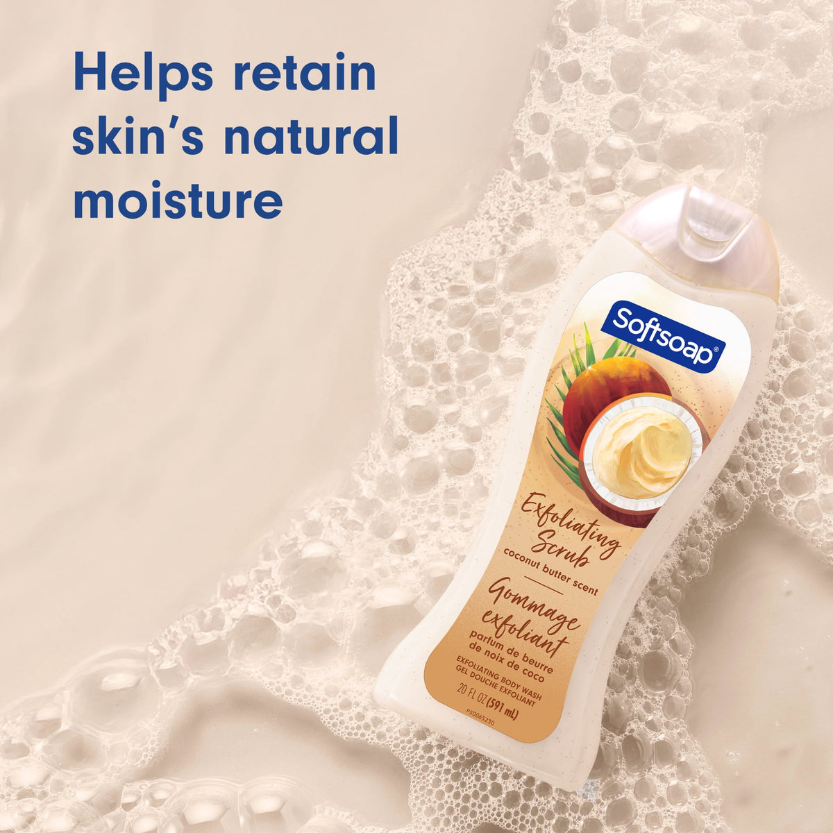 Softsoap Exfoliating Scrub & Moisturizing Body Wash, Coconut Butter Scent, 20 fl oz