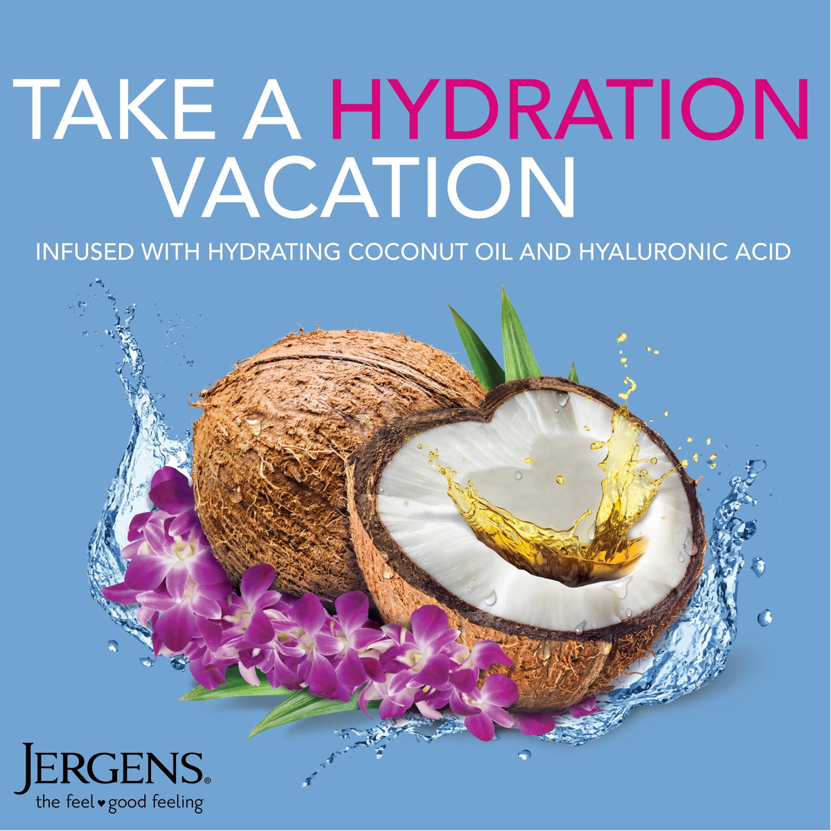 Jergens Wet Skin Body Moisturizer for Dry Skin, In-Shower Body Lotion, Coconut, 10 fl oz