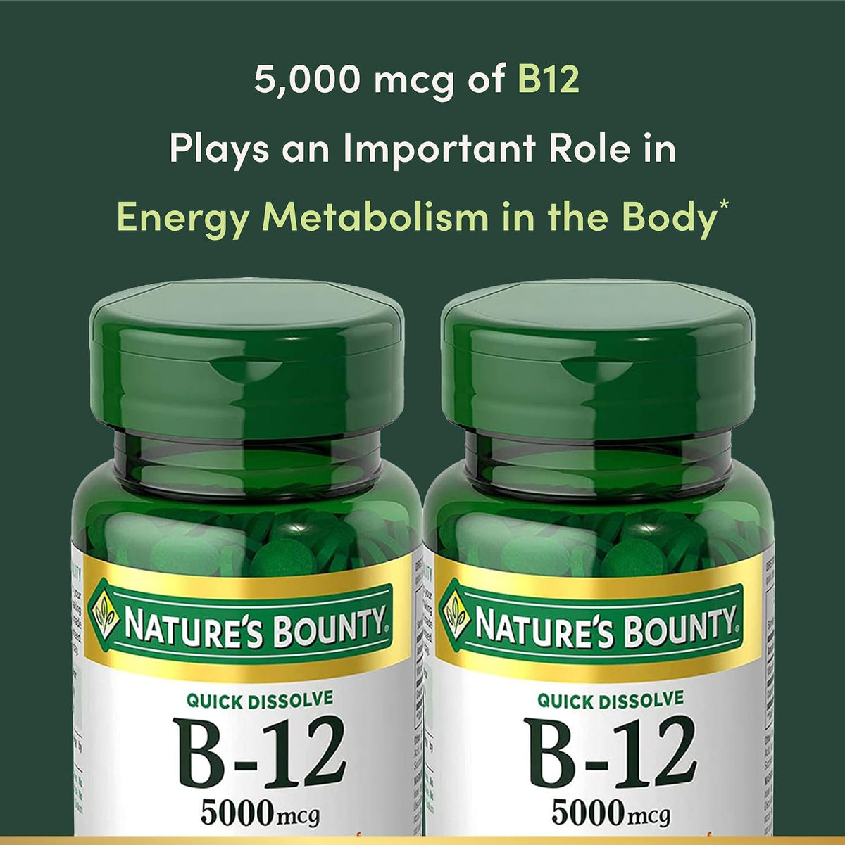 Nature's Bounty Vitamin B12, Quick Dissolve Vitamin Supplement, 40 Tablets
