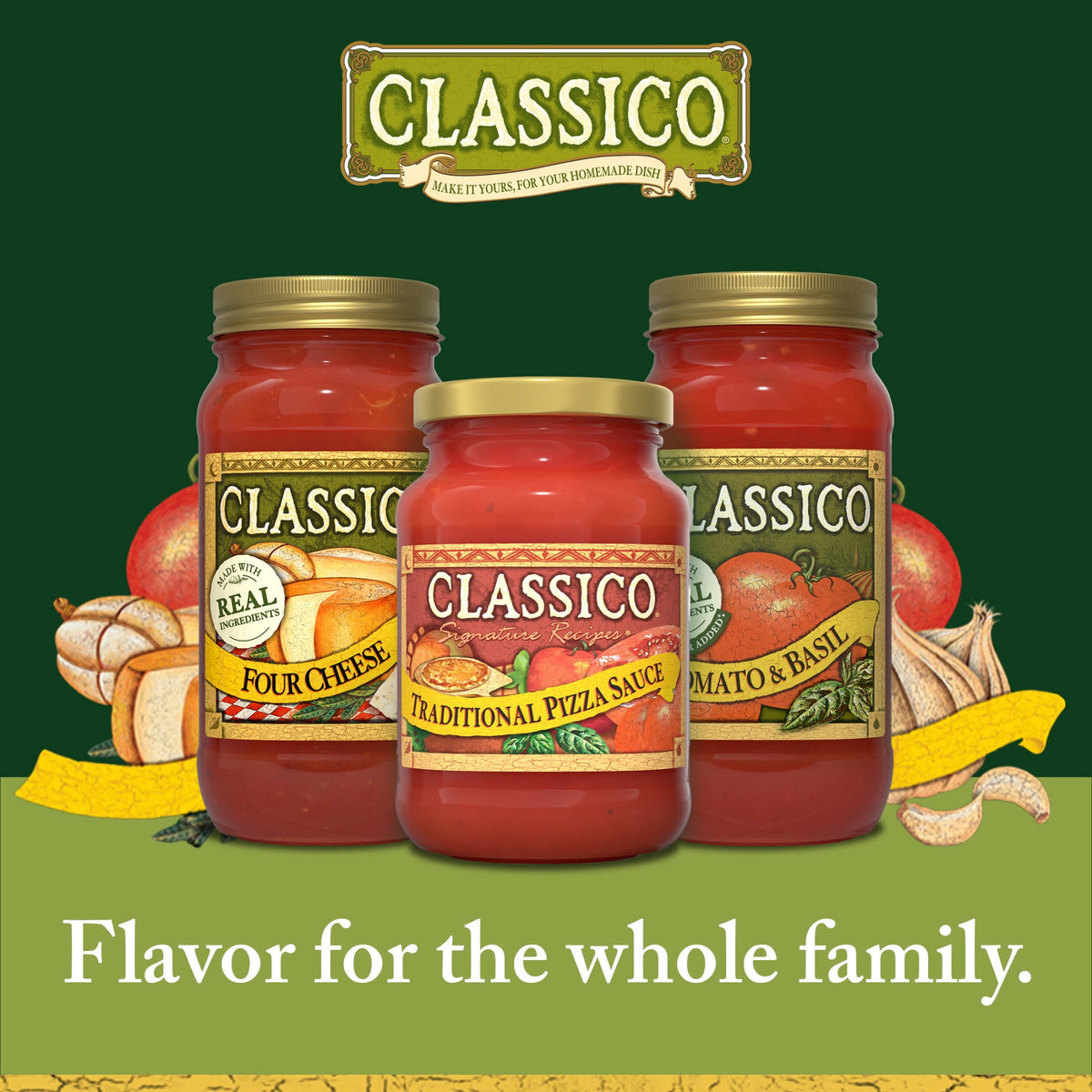 Classico Signature Recipes Traditional Pizza Sauce, 14 oz Jar